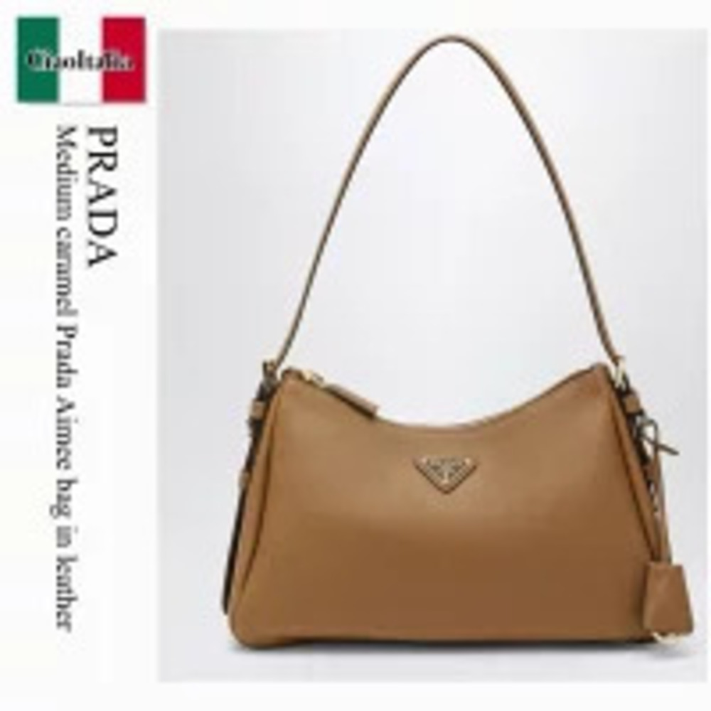 Prada Bag Handbag Caramel Tan Aimee Leather Shoulder Pouch